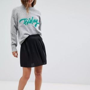 ASOS Black Pleated Mini Skirt in Jersey Size 4 / S